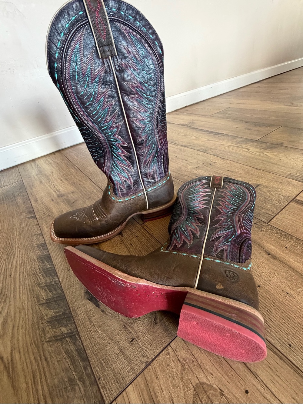 Ariat Vaquera Western Boots - Women’s Size 9B - Dark Brown/Turquoise - EUC - Picture 8 of 10
